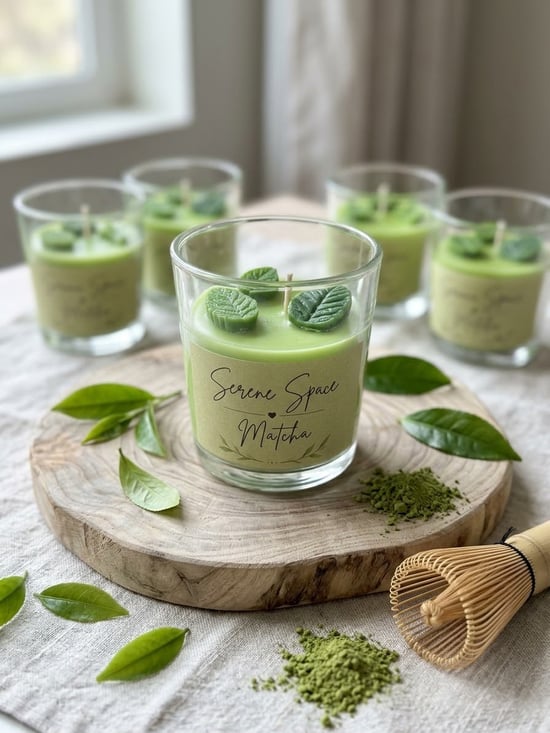 Dekoratif Matcha Kokulu Bardak Mum 110 Gr