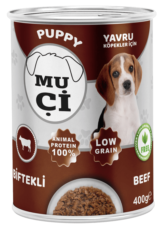 Muçi Konserve Yavru Köpek Maması Sığır Etli 400 Gr