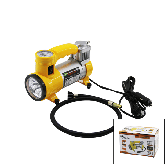 İnura Global Yage Yg-735 ( Fenerli ) Oto & Araç Hava Kompresörü (çakmaklık Fişli) ( Dc 12v & 15a & 150psı & 35lpm ) (top & Bisiklet)