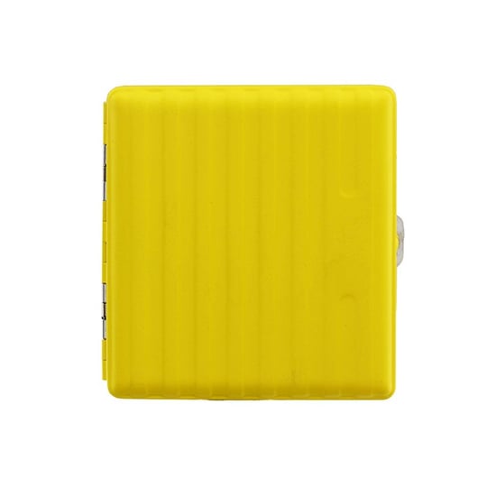 Bavul Desen Metal Kısa Sigara Tabakası 18li Sarı