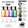 Alvetro Alv-08 Alvetro Alv-04 ( Cam ) ( Kare & Renkli Şeffaf Şişe -- Buzlu Çizgili Desen ) Sıvı Sabunluk ( 410ml )