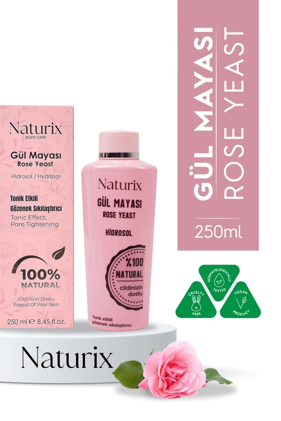 Naturix Akne Önleyici Gül Mayası Tonik Etkili Gül Suyu 250 ml