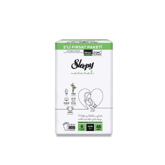 Sleepy Natural Bebek Bezi 15-25 Kg 46 Lı Xl No: 6