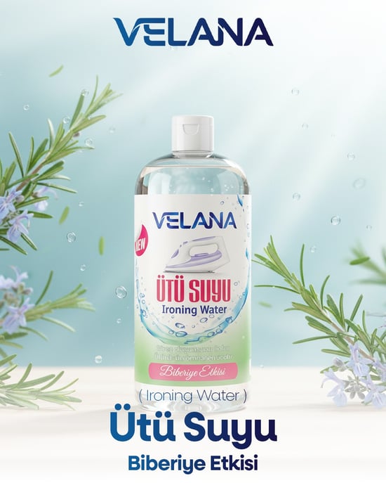 VELANA Ütü Suyu 1000 ml Yumuşatıcılı, Biberiye Kokulu