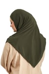 Hürrem Bone Haki Pratik Hazır Geçmeli Tesettür Eşarp Sandy Kumaş Kendinden Boneli 1290_09