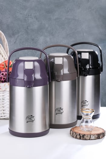 Cooker Ckr-2007 ( 2.5lt ) Lüx 304 Çelik Termos ( Pompalı & Musluklu ) ( Taşıma Kulplu & Pompa Kilit Tuşlu )