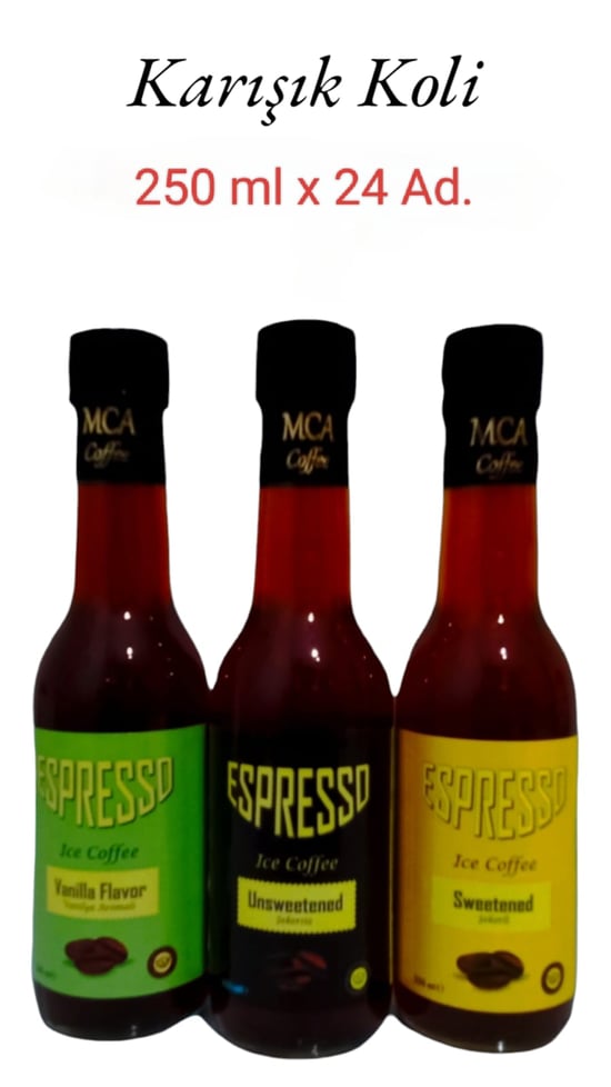 Mca Espresso Soğuk Kahve Şekersiz,şekerli,vanilya Karışık Koli 250 Ml