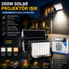 Ars-348961 Lmb ( 200w ) Güneş Enerjili Led Işık ( Solar ) ( Projektör & Fener ) ( Kamp & Dış Mekan ) ( 3 Farklı Led Işık )