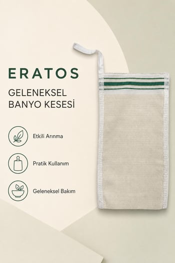 Eratos Geleneksel Lastikli Banyo ve Hamam Kesesi – Beyaz Yeşil