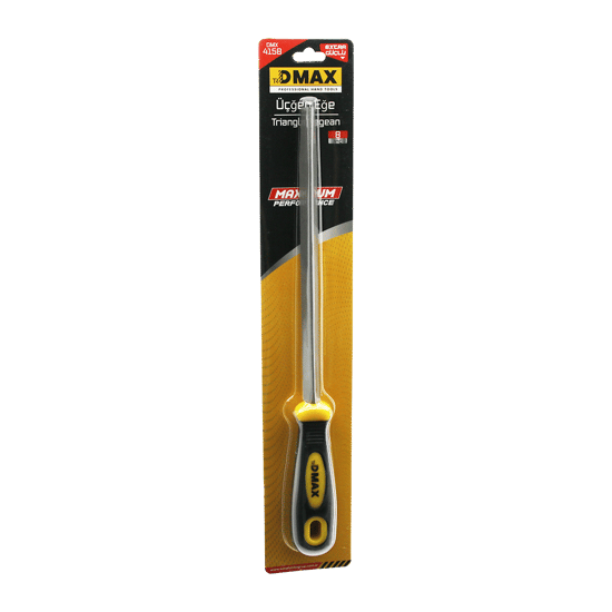 Dmax Dmx-4158 (8") (üçgen) ( Metal ) Eğe Törpü ( Plastik Saplı ) ( Demir & Plastik & Ahşap & Metal )