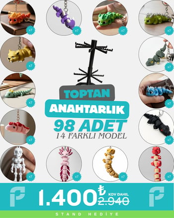 Toptan 98 Adet Fantastik Anahtarlık Karma Paket