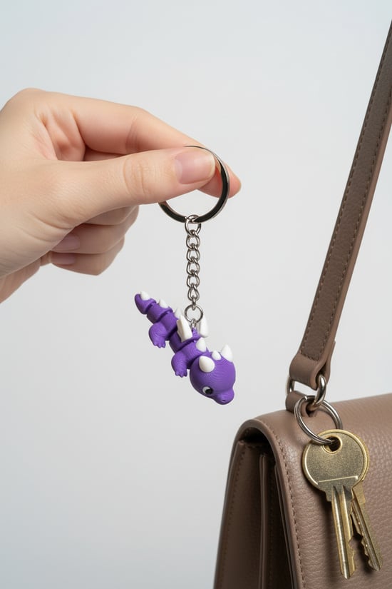 Ejderha Figürlü Hareketli Anahtarlık