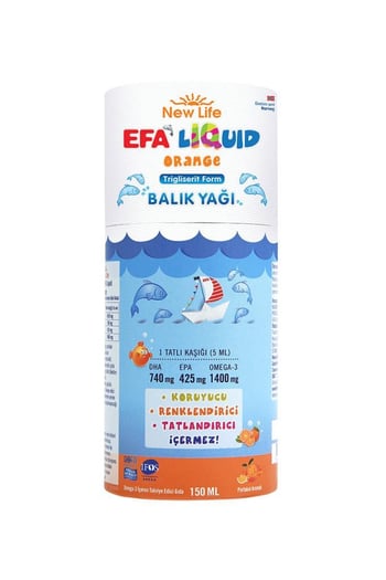 New Life EFA Liquid Portakal Balık Yağı Şurubu 150 ml