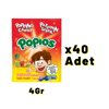 Hleks Patlayan Şeker Popios 40 Adet 4 Gr Tutti Frutti
