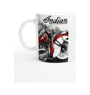 Indian Klasik Motosiklet Baskılı Kupa Bardak Renkli