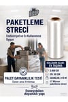Bicup 210 Metre Büyük Boy Palet ve Koli Streci Eşya Mobilya ve Kargo Sarma Koruma Ambalajı Taşıma Taşınma için Streç Film 2.000 Gr