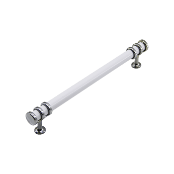 -954 ( 16cm ) ( Yüzük Krom & Kulp Beyaz ) Boru Çekmece Kulp