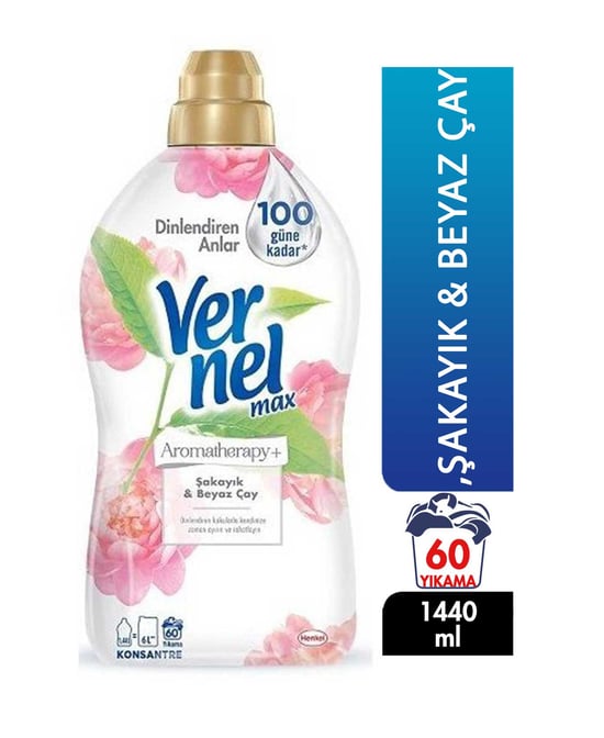 Vernel Max Çamaşır Yumuşatıcı 1440 ml Şakayık & Beyaz Çay