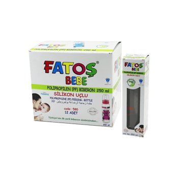 Fatoş Bebe Code-580 (polipropilen Plastik) (pp) (klasik Biberon) (silikon Uçlu) (ölçekli) (orta Akış) (250ml)