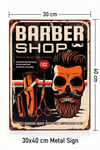 Point Barber Shop Kuaför Salonu için Parlak Metal Tablo 30x40 Cm Pctr-2006