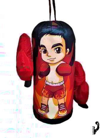 Çocuk Boks Kum Torbası Eldiven Dahil 2-6 Yaş Boksör Kırmızı