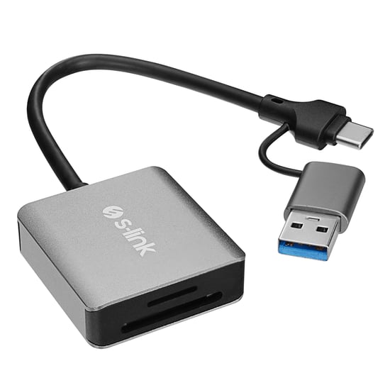 S-link Sl-cr21 Typec ve Usb3.0 Sd/micro Sd 110m/s Hızlı 2 İn 1 Metal Kart Okuyucu