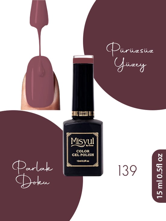 Misyul Uv Led Kalıcı Oje Nail Art 15 Ml 139