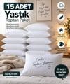 Elyaf Sepeti 15 Adet Toptan Silikon Dolgulu Yastık 50x70 Cm – Otel, Yurt ve İşletmeler İçin
