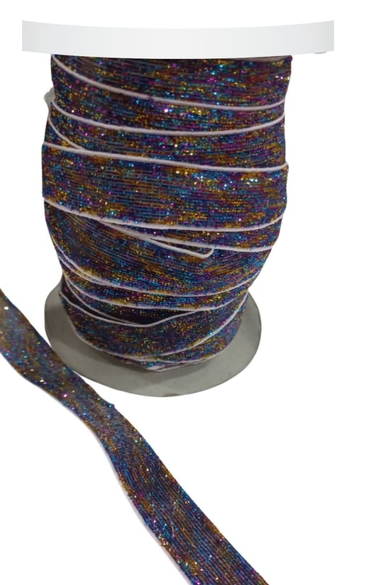 Kadife Kurdele Simli 1,5 Cm Karışık Renk 2 Metre