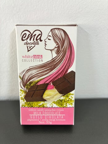 Ema Antep Fıstığı Kremalı Pişmaniyeli Melek Saçı Sütlü Çikolata 55 Gr