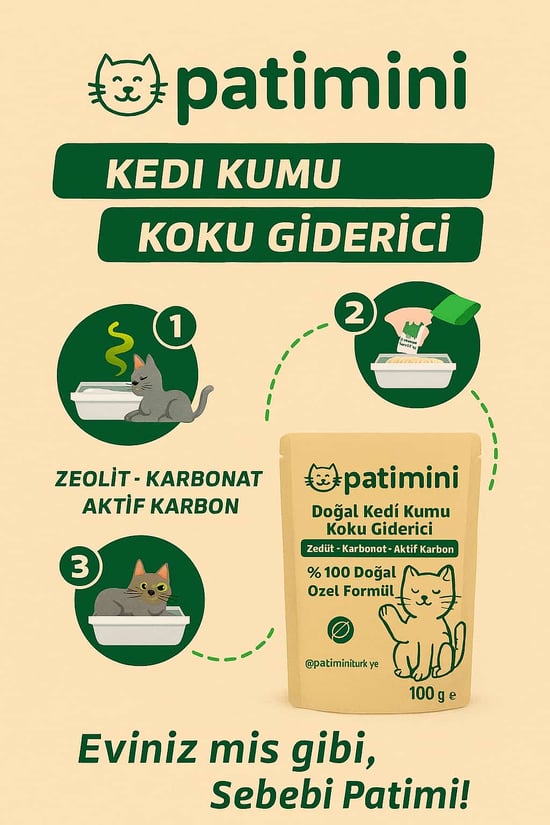 Patimini Doğal Kedi Kumu Koku Giderici 100 Gr