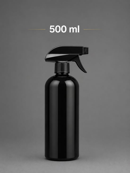 500 Ml Siyah Sprey Şişe İthal Trigger Dahil | Premium Boş Plastik Sprey Şişesi | Oto Bakım ve Detay Temizlik