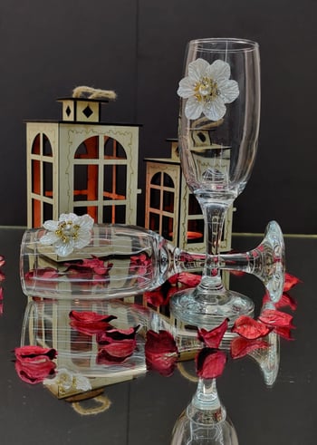 Kirlinova Çiçek Varaklı Kokteyl Kadehi 2’li – (kahve Yanı Su / Kokteyl Bardağı 190 Ml)