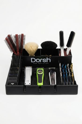 Dorsh Kuaför Tipi Tezgah Üstü 38x30 Cm Premium Organizer Siyah F-177