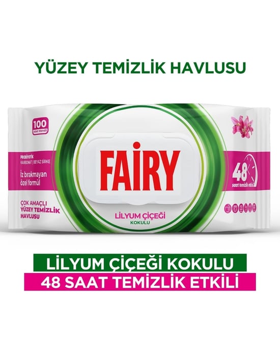 Fairy Çok Amaçlı Yüzey Temizlik Havlusu 100 Yaprak Lilyum