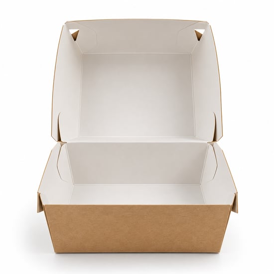 Kraft Hamburger Kutusu 12x12x8 Cm – Gıdaya Uygun