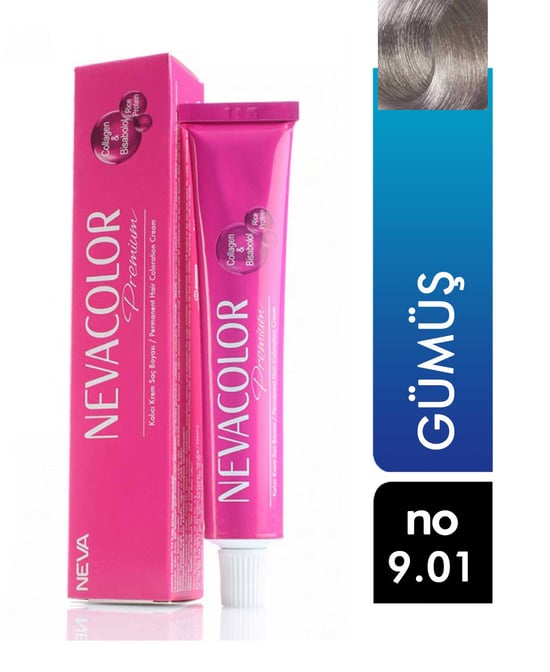 Nevacolor Premium Tüp Saç Boyası Gümüş 9.01 50 ml