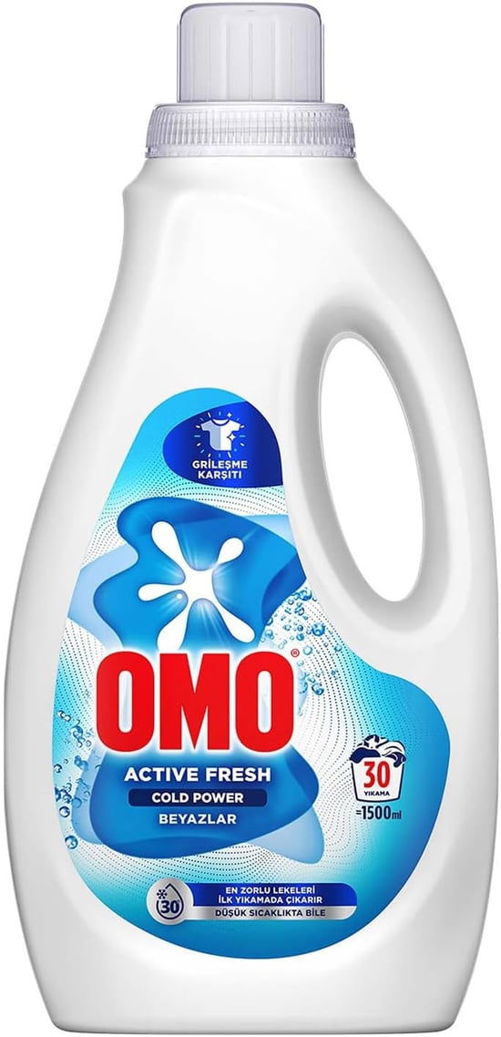 Omo Active Fresh Cold Power Beyazlar için Sıvı Deterjan 1.5 Lt