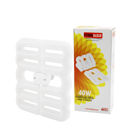 Nisaluce Eam-097 (40w & E27) Flower(katlanır& 4b Şekil) (21x23.5cm) Beyaz Led Lamba Ampul (3600 Lümen& 6500k)