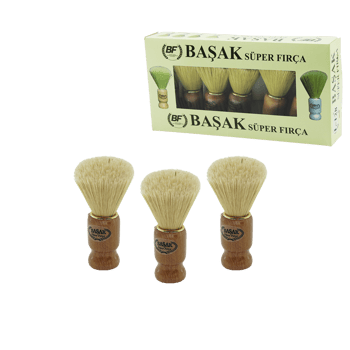 Başak Süper Fırça L-128 ( Lüx ) ( Ahşap Saplı ) Berber Büyük Sakal Fırçası