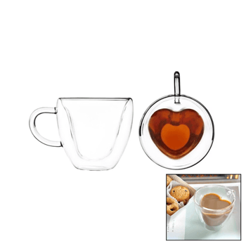 Dmr-2297 (250ml) (kalpli) (çift Cidarlı & Sade) (termisil & Isıya Dayanıklı) Kulplu Cam Bardak (borosilikat)
