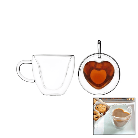Dmr-2297 (250ml) (kalpli) (çift Cidarlı & Sade) (termisil & Isıya Dayanıklı) Kulplu Cam Bardak (borosilikat)