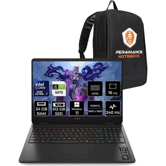 Hp Omen Slim 16 Core Ultra 7 255h Rtx 5070 8gb 24gb Ram 512gb Ssd 16" Qhd+ 240hz Win11 Pro Cj8v8eapn