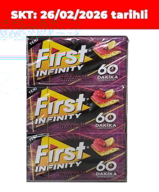 First 60 Dakika Sakız 27 gr x 12'li Paket Ahududu Limon