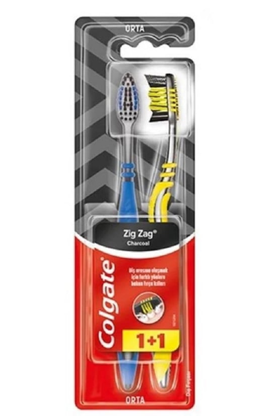 Colgate Zigzag Charcoal Diş Fırçası 1+1 (orta)