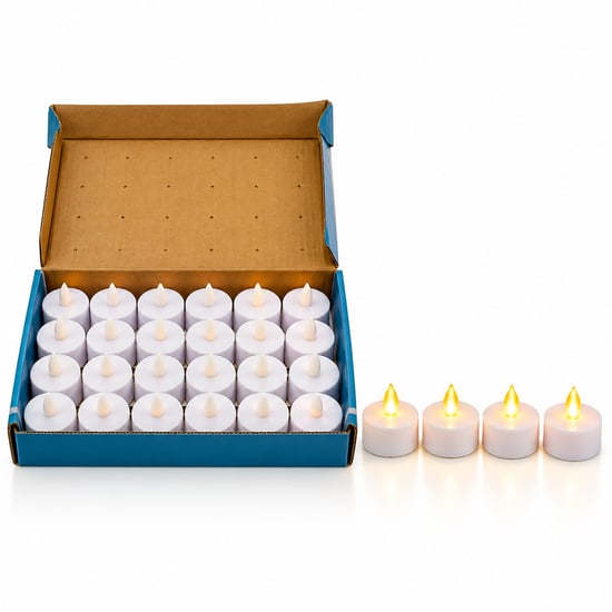 İ10-024 ( Pilli ) ( Yuvarlak & Beyaz ) Renkli Led Mum ( Çap : 3.7cm Yükseklik : 3.5cm )
