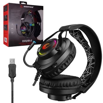 Rm-k18 Double Kablolu Oyuncu Kulak Üstü Kulaklık Usb Mikrofonlu Ledli Ps4 Uyumlu