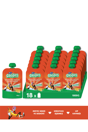 Hero Goodies Muz Portakal Bisküvi 100g X18