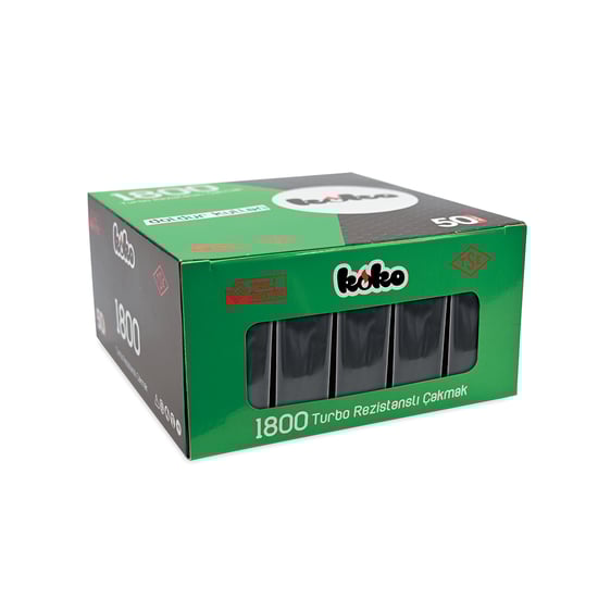 Koko 1800 Turbo Metal Çakmak Siyah 25'li