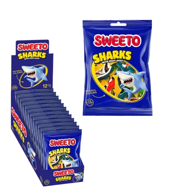 Sweeto Gummy Sharks 80 Gr Jelibon (gulutensiz)